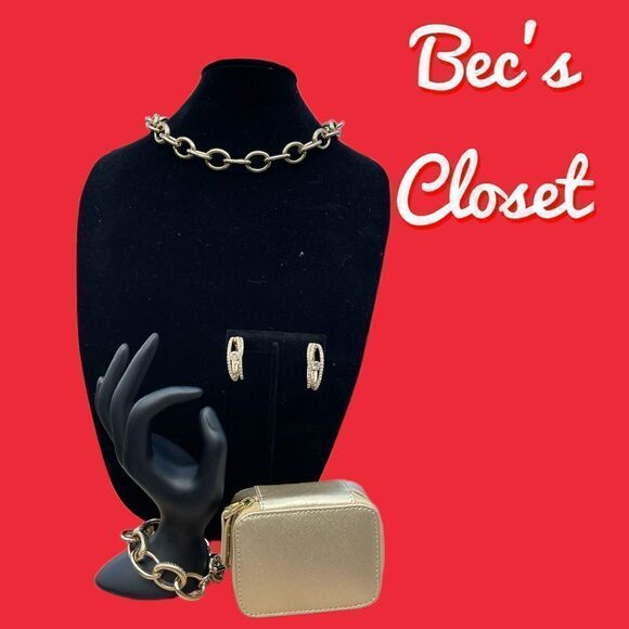 Fashion Jewelry Case Set Clip on Earring Necklace Bracelet - Picture 8 of 8